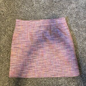 Loft Pink Multicolor Mini Tweed Skirt